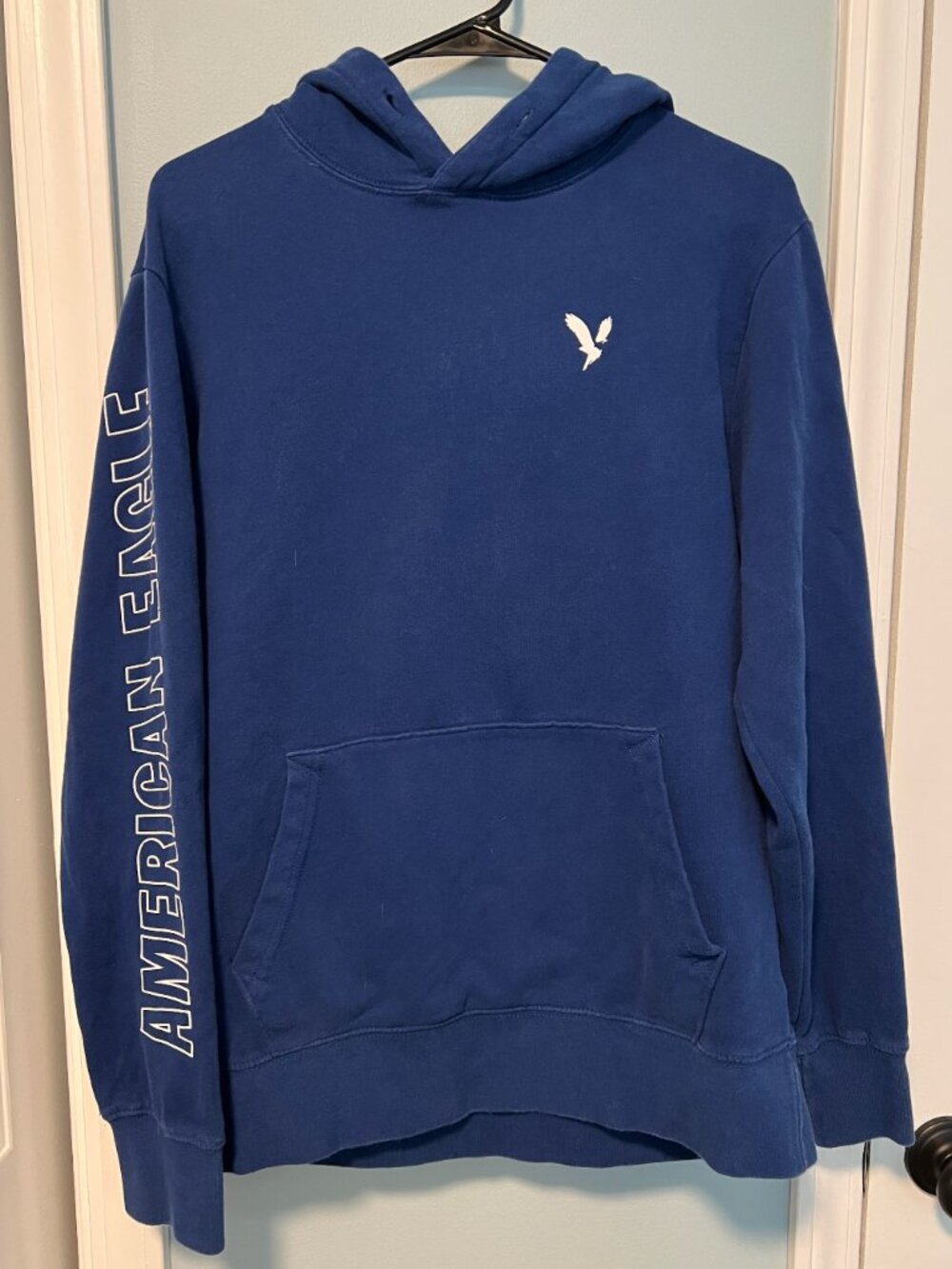American Eagle Blue Hoodie Mens' Medium - NO STRINGS INCLUDED
